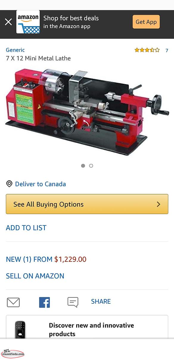 7 X 12 Mini Lathe Torbay Newfoundland Labrador Nl Classifieds