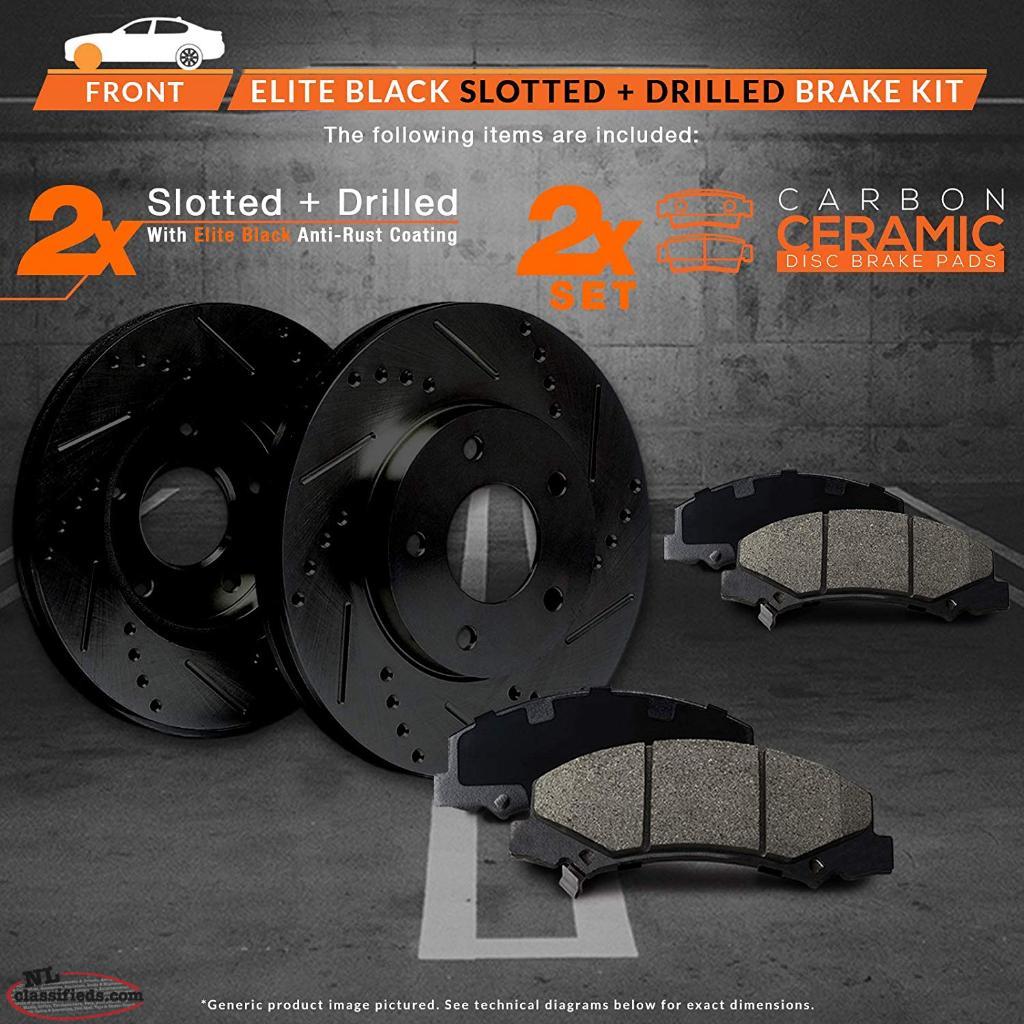 20062018 Dodge Ram 1500 Front AntiRust Drilled Slotted Rotors with