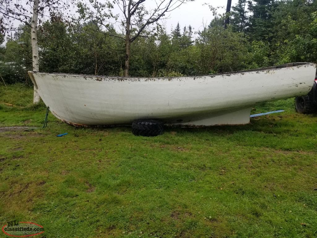fiberglass over wood project boat Goobies, Newfoundland Labrador NL