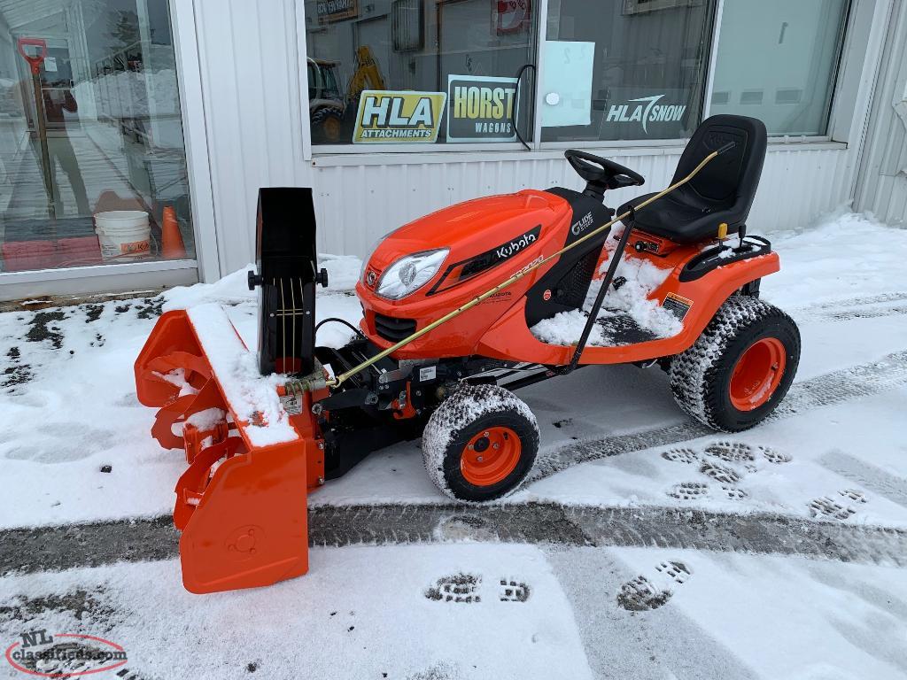 Kubota GR2020 AWD Garden Tractor with Mower and Powerful Snowblower