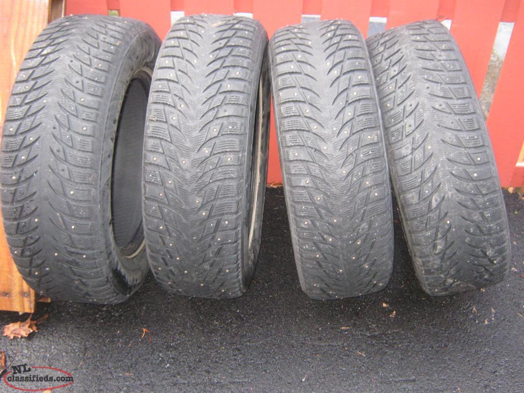 .4 235/65R17 Studded Winter Tires good for another winter. Mount