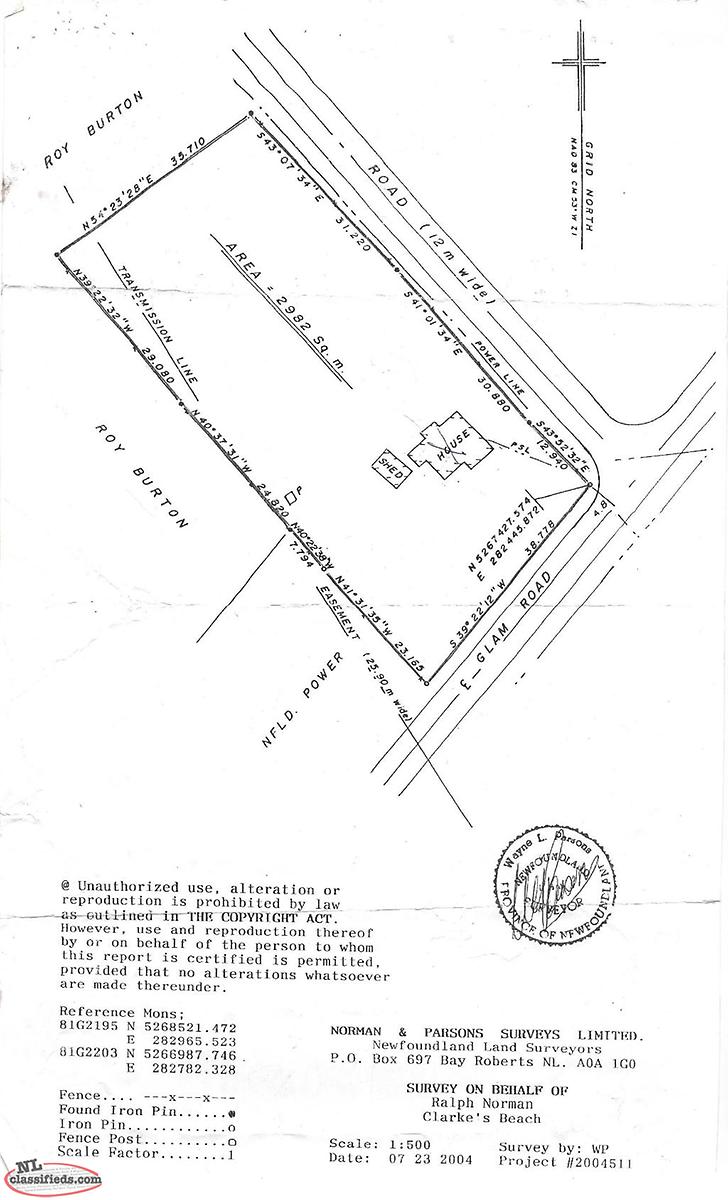 3/4 of an ACRE OF LAND IN CLARKES BEACH Clarke's Beach, Newfoundland