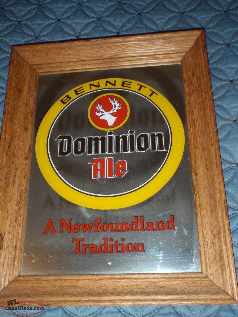 Old Dominion Ale Beer Mirror Sign and Fish Made From Beer Bottle